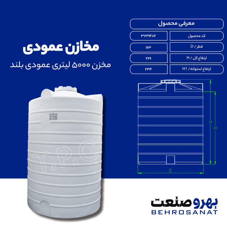 مشخصات منبع 1000 لیتری افقی طبرستان